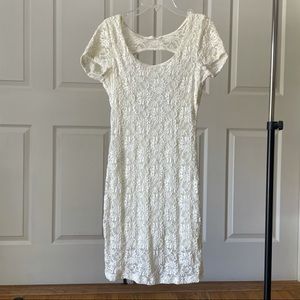 White lace bodycon dress, size S